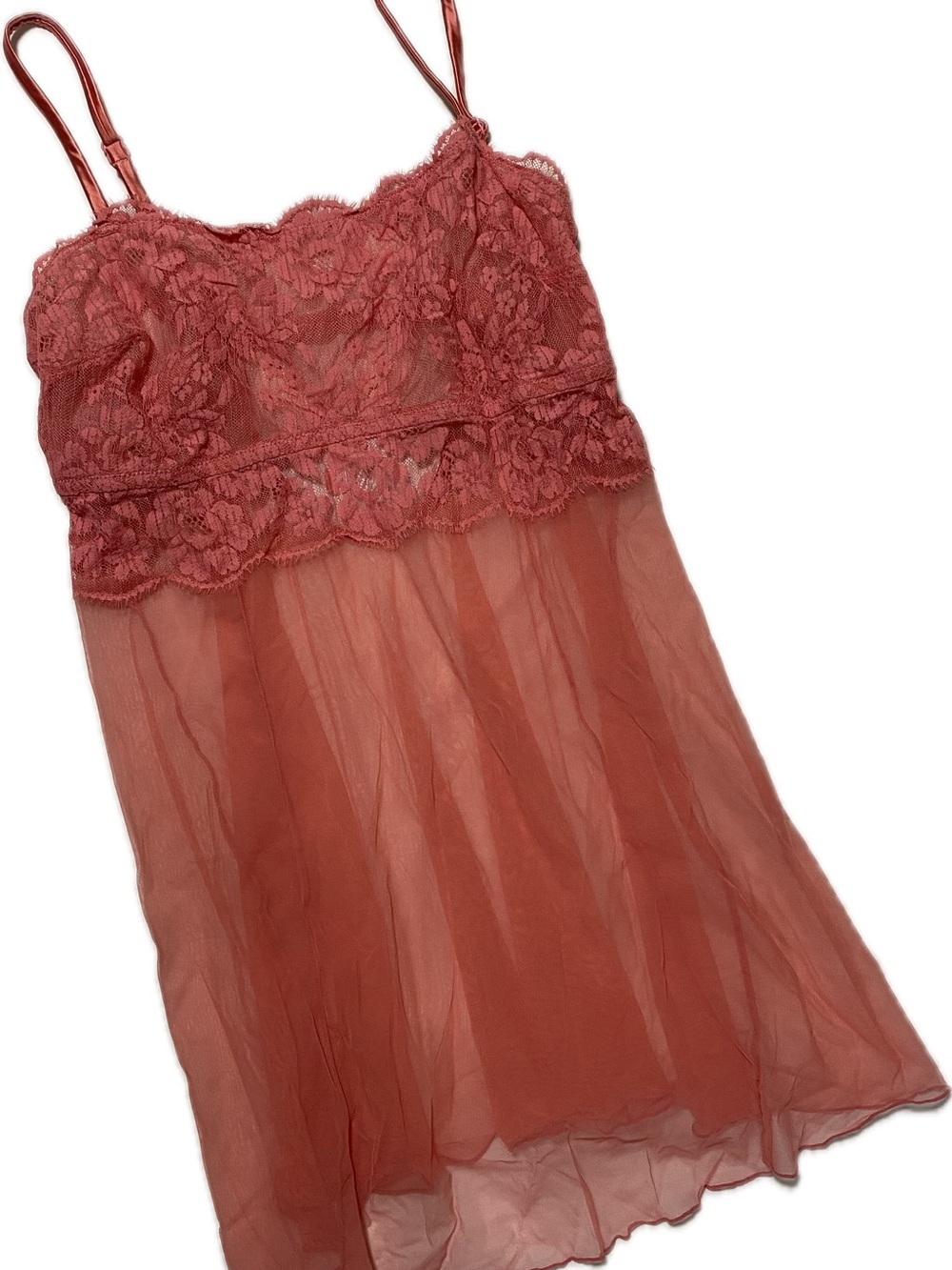 Auden Lace & Mesh Chemise - Rosewood Pink
